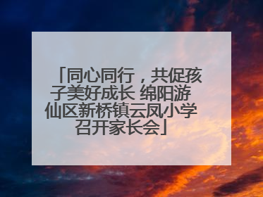 同心同行，共促孩子美好成长 绵阳游仙区新桥镇云凤小学召开家长会