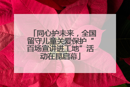 同心护未来，全国留守儿童关爱保护“百场宣讲进工地”活动在昆启幕
