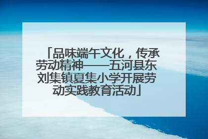 品味端午文化，传承劳动精神——五河县东刘集镇夏集小学开展劳动实践教育活动