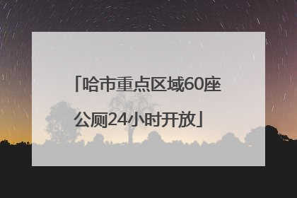哈市重点区域60座公厕24小时开放