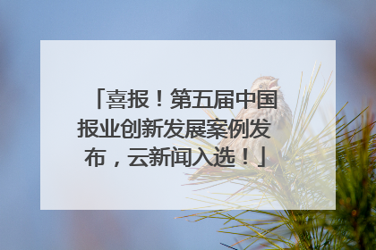 喜报！第五届中国报业创新发展案例发布，云新闻入选！