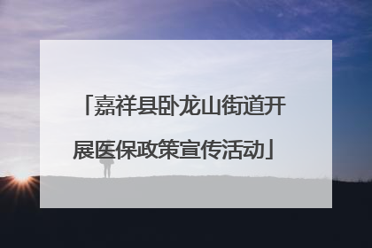 嘉祥县卧龙山街道开展医保政策宣传活动