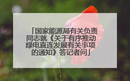 国家能源局有关负责同志就《关于有序推动绿电直连发展有关事项的通知》答记者问