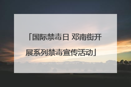 国际禁毒日 邓南街开展系列禁毒宣传活动