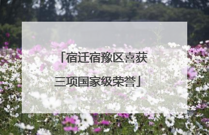 宿迁宿豫区喜获三项国家级荣誉