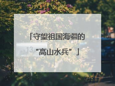 守望祖国海疆的“高山水兵”