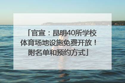 官宣：昆明40所学校体育场地设施免费开放！附名单和预约方式