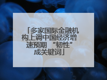 多家国际金融机构上调中国经济增速预期 “韧性”成关键词