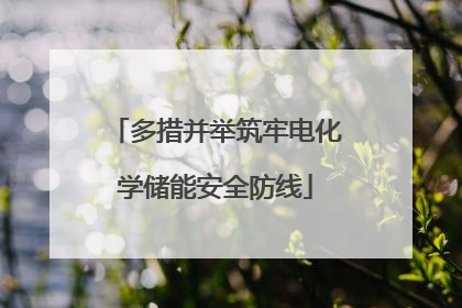 多措并举筑牢电化学储能安全防线