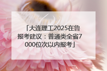 大连理工2025在鲁报考建议：普通类全省7000位次以内报考