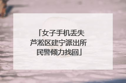 女子手机丢失 芦淞区建宁派出所民警倾力找回