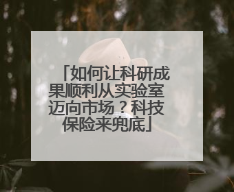 如何让科研成果顺利从实验室迈向市场？科技保险来兜底