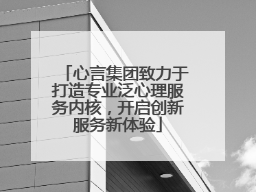 心言集团致力于打造专业泛心理服务内核，开启创新服务新体验