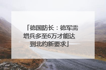 德国防长：德军需增兵多至6万才能达到北约新要求