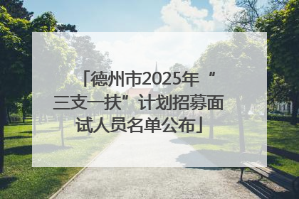德州市2025年“三支一扶”计划招募面试人员名单公布