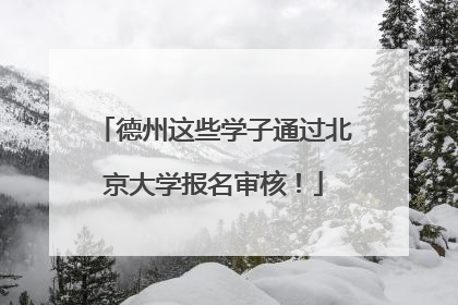 德州这些学子通过北京大学报名审核！