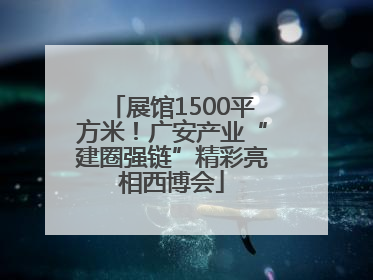 展馆1500平方米！广安产业“建圈强链”精彩亮相西博会