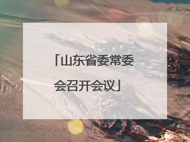 山东省委常委会召开会议