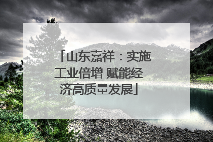 山东嘉祥：实施工业倍增 赋能经济高质量发展