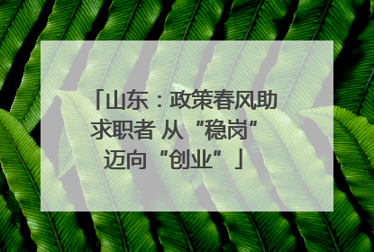 山东：政策春风助求职者 从“稳岗”迈向“创业”