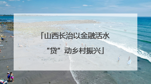 山西长治以金融活水“贷”动乡村振兴