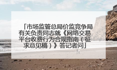 市场监管总局价监竞争局有关负责同志就《网络交易平台收费行为合规指南（征求意见稿）》答记者问