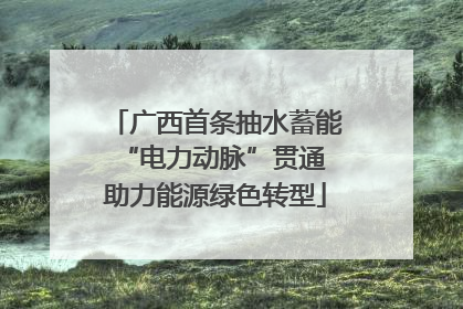 广西首条抽水蓄能“电力动脉”贯通 助力能源绿色转型