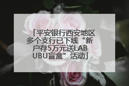 平安银行西安地区多个支行已下线“新户存5万元送LABUBU盲盒”活动