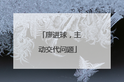 廖进球，主动交代问题
