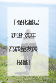 强化基层建设 筑牢高质量发展根基