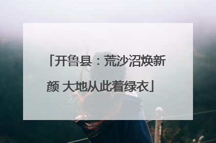 开鲁县：荒沙沼焕新颜 大地从此着绿衣