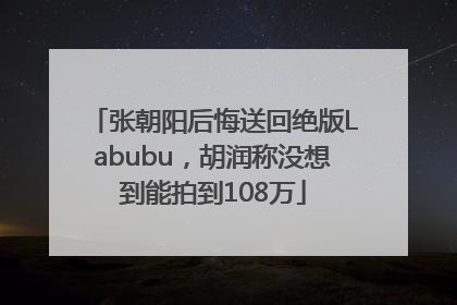 张朝阳后悔送回绝版Labubu，胡润称没想到能拍到108万