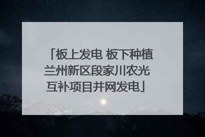板上发电 板下种植 兰州新区段家川农光互补项目并网发电