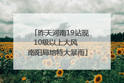 昨天河南19站现10级以上大风  南阳局地特大暴雨