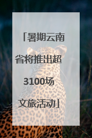 暑期云南省将推出超3100场文旅活动