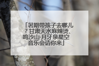 暑期带孩子去哪儿？甘肃天水麻辣烫、鸣沙山·月牙泉星空音乐会请你来