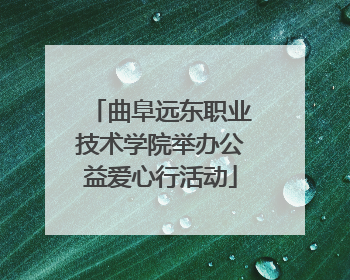 曲阜远东职业技术学院举办公益爱心行活动