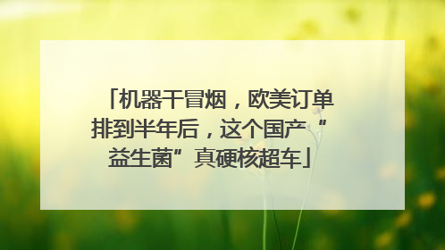 机器干冒烟，欧美订单排到半年后，这个国产“益生菌”真硬核超车