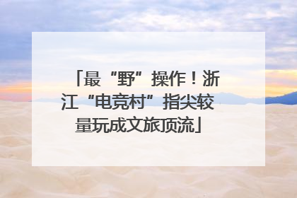 最“野”操作！浙江“电竞村”指尖较量玩成文旅顶流
