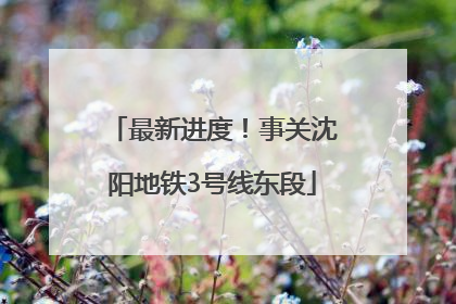 最新进度！事关沈阳地铁3号线东段