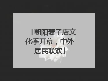 朝阳麦子店文化季开幕，中外居民联欢