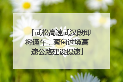 武松高速武汉段即将通车，蔡甸过境高速公路建设提速