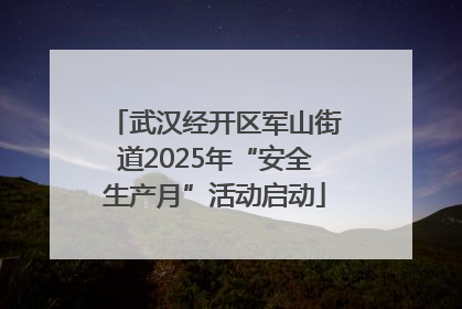 武汉经开区军山街道2025年“安全生产月”活动启动