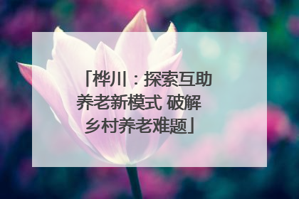 桦川：探索互助养老新模式 破解乡村养老难题