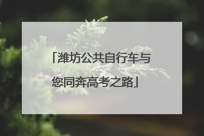 潍坊公共自行车与您同奔高考之路