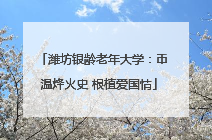 潍坊银龄老年大学：重温烽火史 根植爱国情