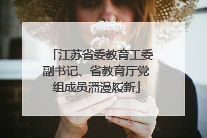 江苏省委教育工委副书记、省教育厅党组成员潘漫履新