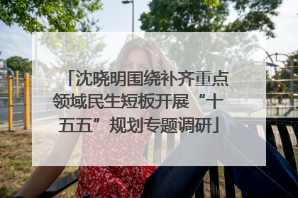 沈晓明围绕补齐重点领域民生短板开展“十五五”规划专题调研