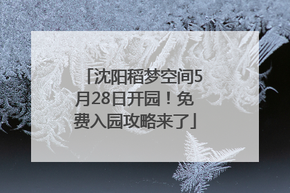 沈阳稻梦空间5月28日开园！免费入园攻略来了