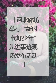 河北廊坊举行“新时代好少年”先进事迹现场发布活动